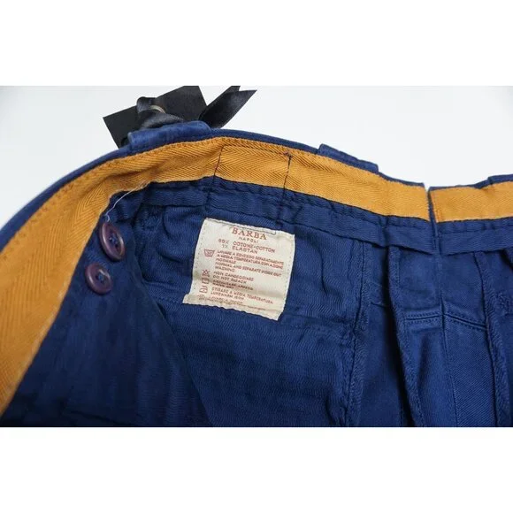 Barba Napoli Jomud Cotton Blend Blue Pants Sz 33 48 NEW